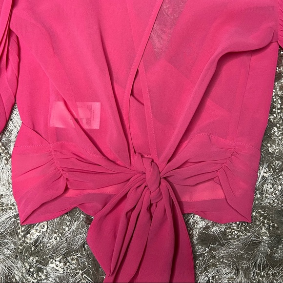 Express Pink Tied Waist Top - Picture 5 of 5